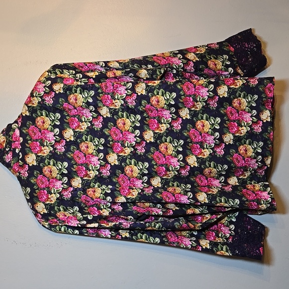 Victoria's Secret Silk Floral Lace Trim Pants Pajama Set Vintage - Picture 10 of 16